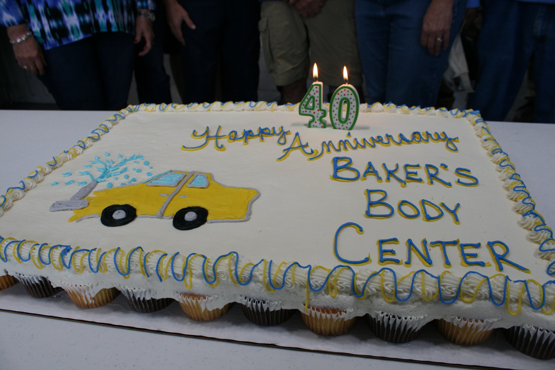40th anniversary cake for Baker's Body Center