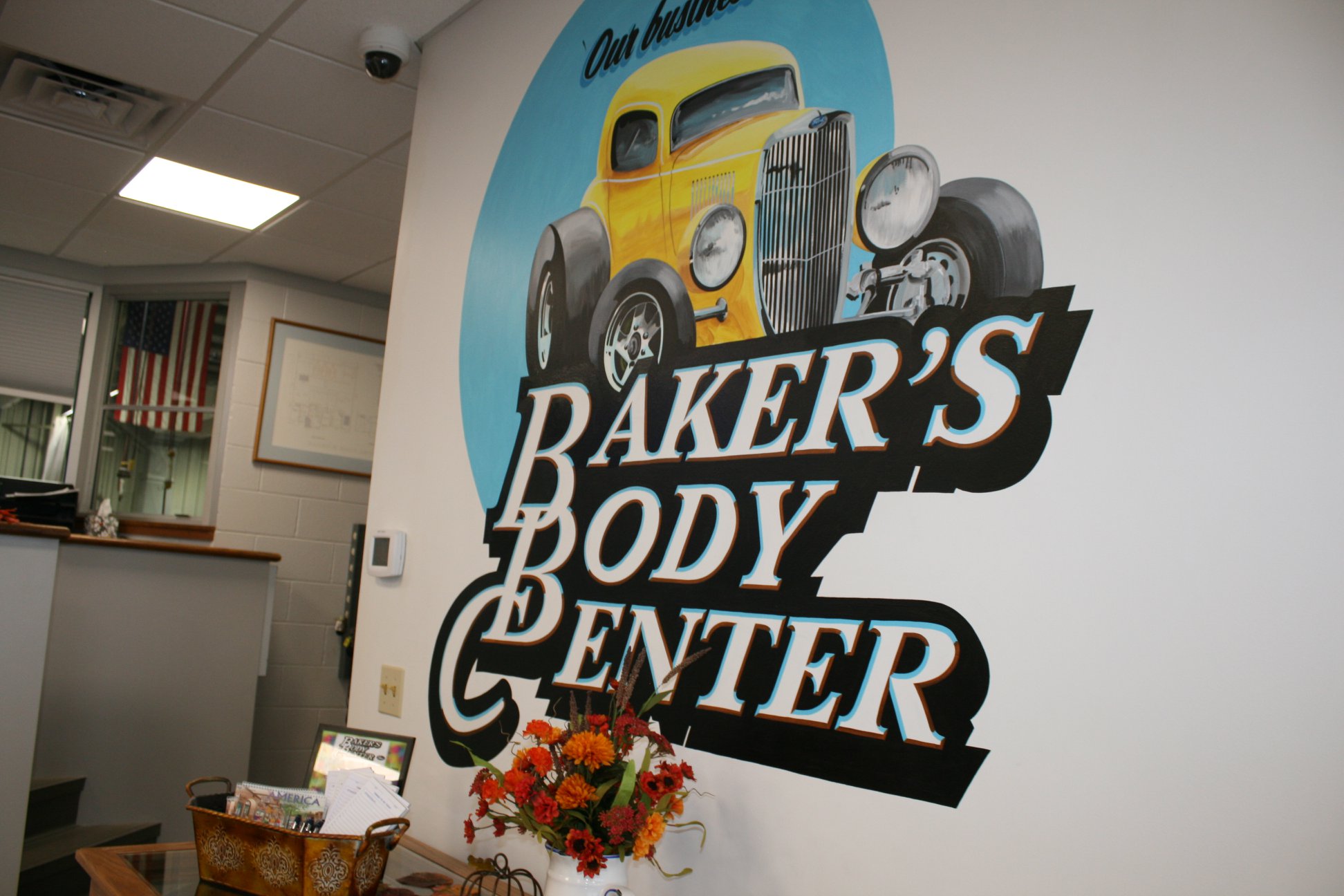 Baker's Body Center wall decal
